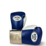 No Boxing No Life Training Gloves - Royal Blue/ White/ Metallic Rose Gold
