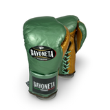 Bayoneta MX Horse Hair Fight Gloves - Metallic Sage Green/ Caramel Gold
