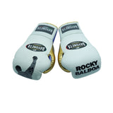 Bayoneta Premium PuLat Horse Hair Gloves - Exclusive Custom "Cartoon Rocky Balboa" Hand Painted - White/ Gold/ Blue
