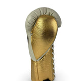 No Boxing No Life Fight Gloves  - Cream/ Metallic Gold