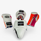 Full Sparring Set - White/ Neon Orange/ Neon Pink