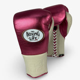 No Boxing No Life Training Gloves - Metallic Pink/ Cream