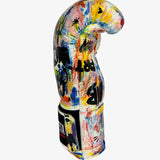 Bayoneta Premium PuLat Horse Hair Gloves - Exclusive Custom Pop Art “Boxing” Hand Painted - White