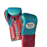 No Boxing No Life Guantes de Entrenamiento - Verde Azulado Metálico/ Blanco