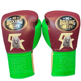 No Boxing No Life Training Gloves - Canelo Edition - Maroon/ Neon Green/ Pearl