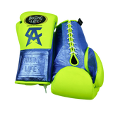 No Boxing No Life Training Gloves - Canelo Edition - Neon Yellow/ Metallic Blue