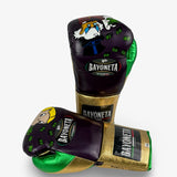Bayoneta Premium PuLat Horse Hair Gloves - Exclusive Custom "Fortune Knockout” Hand Painted - Purple/ Metallic Gold/ Metallic Green