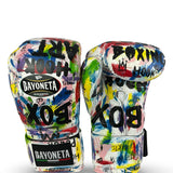 Bayoneta Premium Multilayer Horse Hair Gloves - Exclusive Custom Urban Art “Boxing” Hand Painted - White