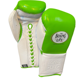 No Boxing No Life Guantes de Entrenamiento - Verde Azulado Metálico/ Blanco