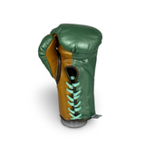 Bayoneta MX Horse Hair Fight Gloves - Metallic Sage Green/ Caramel Gold