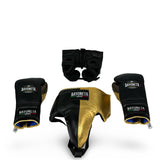Full Sparring Set - Black/ Metallic Gold/ Metallic Cedar Brown