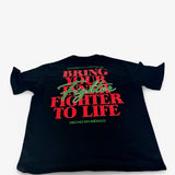 Black Oversize T-shirt - Fighter