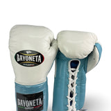 Bayoneta Premium PuLat Horse Hair Gloves - White/ Sky Blue