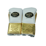 No Boxing No Life Fight Gloves - White/ Gold