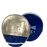 No Boxing No Life Precision Mitts - Light Gold/ Metallic Blue