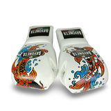 Bayoneta MX Latex Gloves - Exclusive Custom "Koi Rising" Hand Painted - White