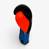 No Boxing No Life Fight Gloves  - Black/ Metallic Blue/ Neon Orange