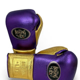 No Boxing No Life Training Gloves - Royal Purple/ Metallic Gold