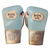 No Boxing No Life Guantes de Entrenamiento - Verde Azulado Metálico/ Blanco