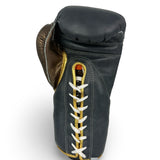 Bayoneta Premium Multilayer Horse Hair Gloves - Space Cadet Blue/ Metallic Cedar Brown/ Metallic Gold