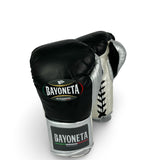 Bayoneta MX Horse Hair Fight Gloves - Black/ Metallic Silver/ Pearl White
