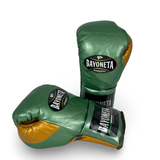 Bayoneta MX Horse Hair Fight Gloves - Metallic Sage Green/ Caramel Gold