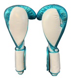 No Boxing No Life Training Gloves - Metallic Aqua/ White