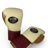 No Boxing No Life Training Gloves - Cream/ Burgundy/ Peanut Brown
