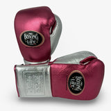 No Boxing No Life Training Gloves - Metallic Pink/ Metallic Silver