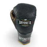 Bayoneta Premium MX - Guantes de Pelea Pelo de Caballo - Azul Cadete Espacial/ Marrón Cedro Metálico/ Dorado Metálico