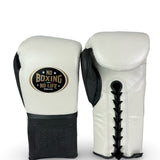 No Boxing No Life Training Gloves - White/ Metallic Black