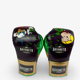 Bayoneta Premium PuLat Horse Hair Gloves - Exclusive Custom "Fortune Knockout” Hand Painted - Purple/ Metallic Gold/ Metallic Green