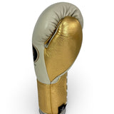 No Boxing No Life Fight Gloves  - Cream/ Metallic Gold