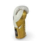 Bayoneta MX Horse Hair Fight Gloves -  White/ Metallic Gold