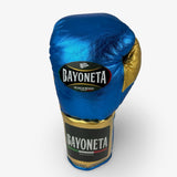 Bayoneta MX Horse Hair Fight Gloves -  Metallic Blue/ Metallic Gold