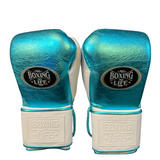No Boxing No Life Training Gloves - Metallic Aqua/ White