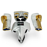 Full sparring set - White/ Metallic Gold