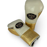 No Boxing No Life Fight Gloves  - Cream/ Metallic Gold