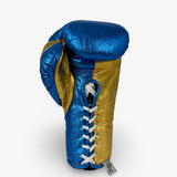 Bayoneta MX Horse Hair Fight Gloves -  Metallic Blue/ Metallic Gold