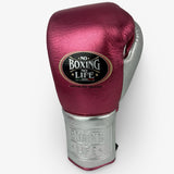 No Boxing No Life Training Gloves - Metallic Pink/ Metallic Silver