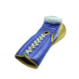 Bayoneta Premium PuLat Horse Hair Gloves - Exclusive Custom "Cartoon Rocky Balboa" Hand Painted - White/ Gold/ Blue