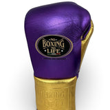 No Boxing No Life Training Gloves - Royal Purple/ Metallic Gold