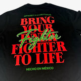 Black Oversize T-shirt - Fighter