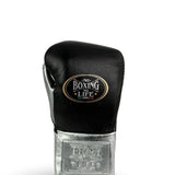 No Boxing No Life Training Gloves - Black/ Metallic Silver