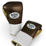 No Boxing No Life Training Gloves - Metallic Brown/ White/ Metallic Gold