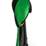 No Boxing No Life Fight Gloves  - Black/ Metallic Green/ Metallic Gold