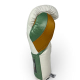 Bayoneta MX Horse Hair Fight Gloves - White/ Metallic Sage Green/ Caramel Gold