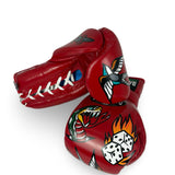 Bayoneta MX Latex Gloves - Exclusive Custom "Traditional Tattoos" Hand Painted - Red