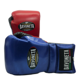 Bayoneta Premium MX - Guantes de Entrenamiento de Látex - Desigual Negro/ Azul Real/ Rojo