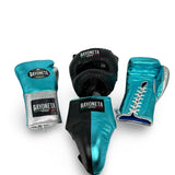Full Sparring Set - Aqua Metálico/ Plateado Metálico/ Negro